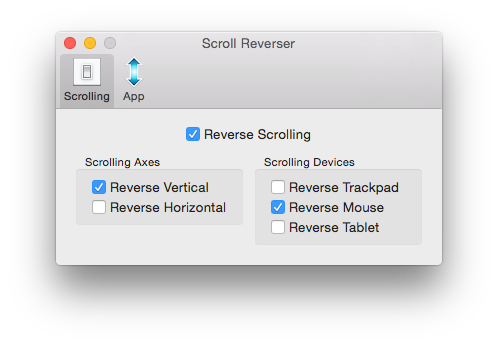 Scroll Reverse 鼠标滚轮方向翻转工具