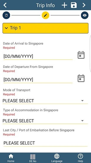 新加坡电子入境卡中文版(SG Arrival Card)