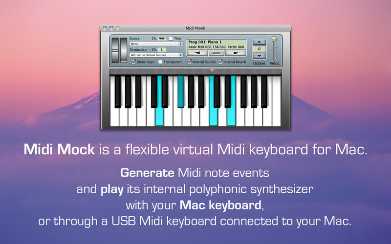 虚拟音乐键盘Midi Mock for Mac