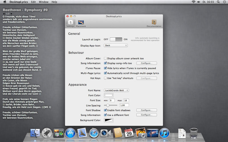 歌词显示DesktopLyrics for Mac