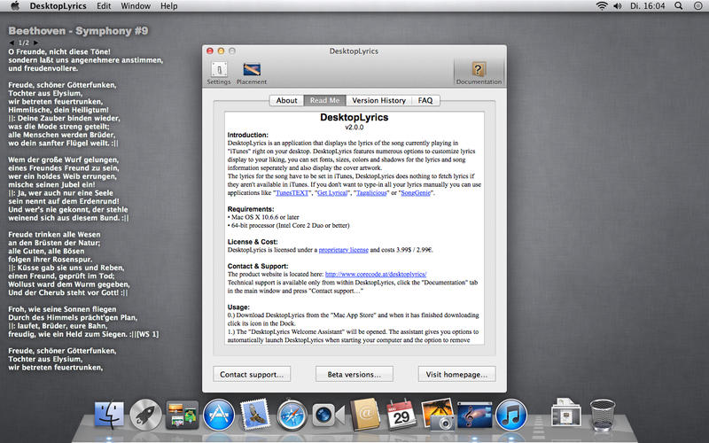 歌词显示DesktopLyrics for Mac
