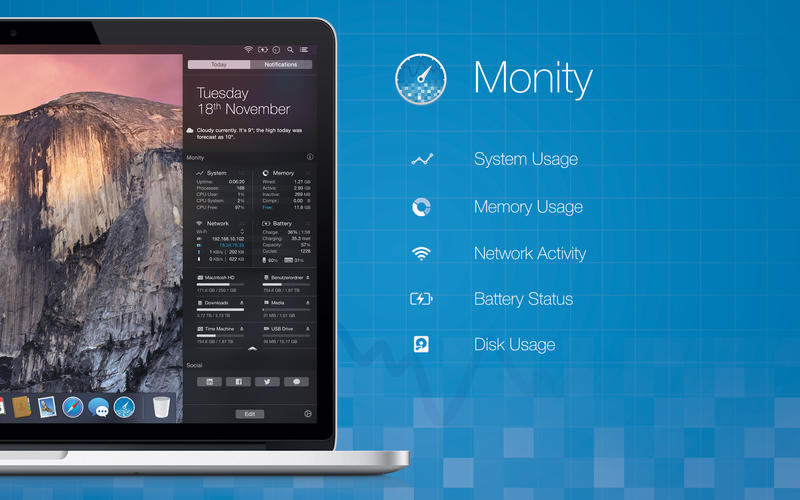 系统监控检测工具Monity Mac版