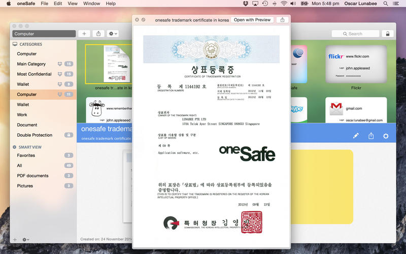 oneSafe for Mac安全工具