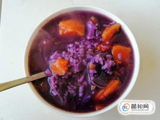 紫薯枸杞糯米粥的做法